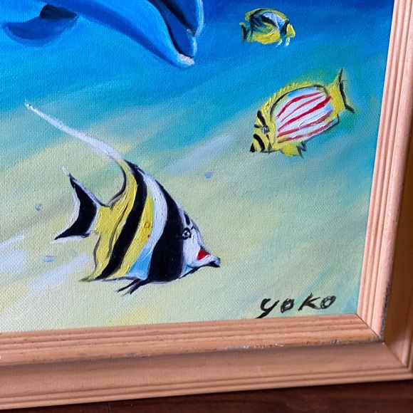 Yoko signed little mermaid painting - Picture 2 of 5